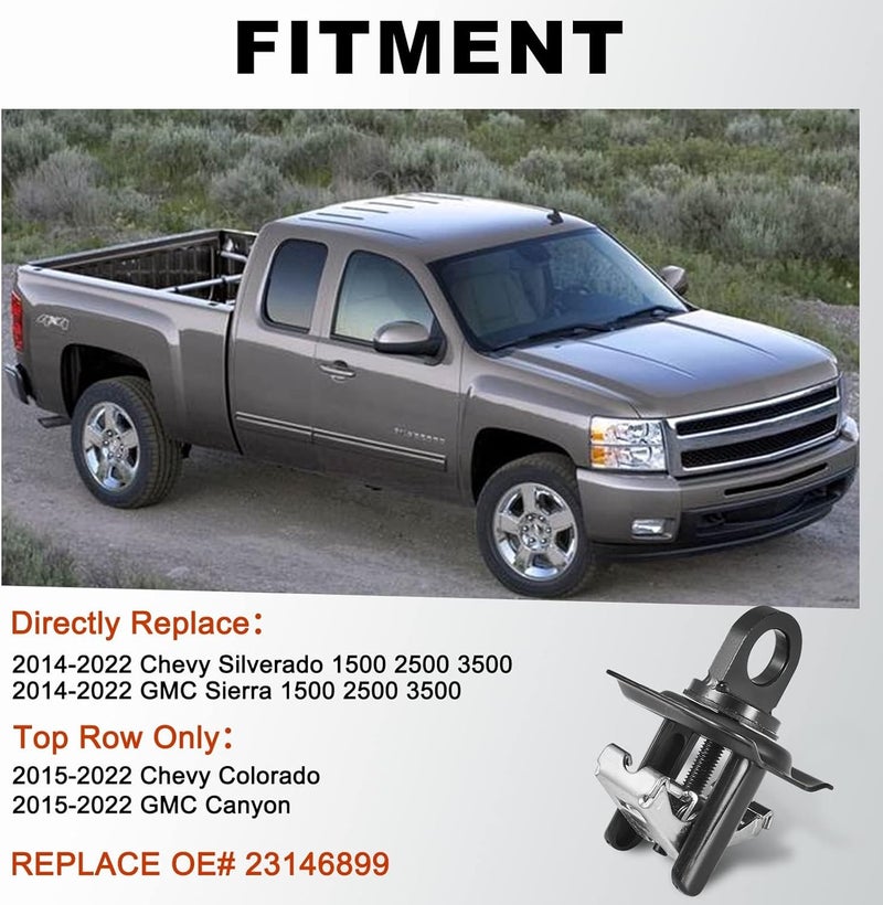 AUTOBABA Truck Bed Tie Down Anchors Compatible with 2014-2025 Chevy Silverado GMC Sierra 2015-2025 Chevy Colorado GMC Canyon Truck Bed Tie Downs - 4PCS Replacement Accessories 23146899 - Image 2